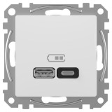 SCHNEIDER SDD111404 ÚJ SEDNA Dupla USB gyorstöltő, A+C, 45W, fehér