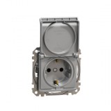 SCHNEIDER SDD113024 ÚJ SEDNA 2P+F dugalj csatlakozóaljzat biztonsági zsaluval, csapófedeles, rugós bekötés, 16A, alumínium