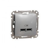 SCHNEIDER SDD113401 ÚJ SEDNA Dupla USB töltő, A+A, 2.1A, alumínium
