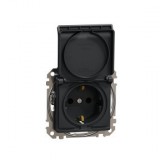 SCHNEIDER SDD114024 ÚJ SEDNA 2P+F dugalj csatlakozóaljzat biztonsági zsaluval, csapófedeles, rugós bekötés, 16A, antracit