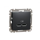 SCHNEIDER SDD114401 ÚJ SEDNA Dupla USB töltő, A+A, 2.1A, antracit
