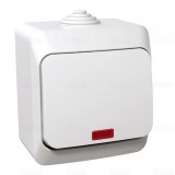 SCHNEIDER WDE000561 CEDAR PLUS Váltókapcsoló, jelzőfénnyel, IP44, fehér