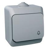 SCHNEIDER WDE000612 CEDAR PLUS Egypólusú nyomó, csengőjellel, IP44, szürke