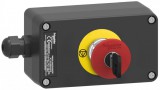 SCHNEIDER XAWG188EX ATEX D tokozott vészleállító, gombafejű 40mm, kulccsal oldható, műanyag, 2NC, piros