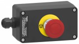 SCHNEIDER XAWG198EX ATEX D tokozott vészleállító, gombafejű 40mm, forgatásra oldó, műanyag, 1NC, piros