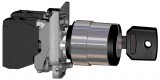 SCHNEIDER XB4BG33EX ATEX D kulcsos háromállású kapcsoló, fém, 2NO, fekete