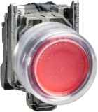 SCHNEIDER XB4BP482EX ATEX D nyomógomb, fém, 1NC, piros, átlátszó védőspkával, címke tartóval