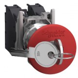 SCHNEIDER XB4BS9445GEX Harmony ATEX DG komplett vészkapcsoló 40mm fej, Ø22, 1NO+1NC, 455 kulcsos, piros