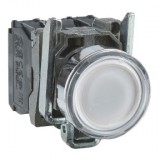 SCHNEIDER XB4BWCUST05 Harmony komplett fém LED világító nyomógomb, Ø22, visszatérő, 230 VAC, 1NO+1NC, személyre szabott