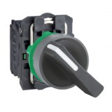 SCHNEIDER XB5AJ21C0 Harmony komplett műanyag választókapcsoló, Ø22, meghosszabbított fogantyú, 2 állású, 1NO, szürke körgyűrű