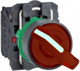 SCHNEIDER XB5AK124B5 LED-es vil.választókapcsoló, piros, 24V