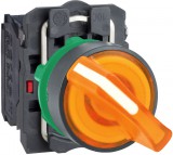 SCHNEIDER XB5AK125M5 LED-es vil.választókapcsoló, sárga, 240V