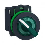 SCHNEIDER XB5FK123G5 Harmony panelbe süllyesztett komplett műanyag világító kapcsoló, Ø30, 2 állású, 120 VAC, 1NO+1NC, zöld