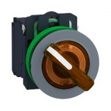 SCHNEIDER XB5FK125M5C0 Harmony panelbe süllyesztett komplett műanyag világító kapcsoló, Ø30, 2 állású, 230 VAC, 1NO+1NC, narancs, szürke körgy.