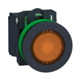 SCHNEIDER XB5FW35B5 Harmony panelbe süllyesztett komplett műanyag LED világító nyomógomb, Ø30, 1NO, 24V, narancs