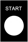 SCHNEIDER ZB2BY2303 Felirati címke 30x40mm, "Start", fekete alapon fehér betűk