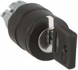 SCHNEIDER ZB4BG027 Harmony fém választókapcsoló fej, Ø22, 455 kulcsos, jobboldali pozícióban kivehető, 2 állású, fekete perem