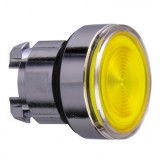 SCHNEIDER ZB4BW383S Harmony fém világító nyomógomb fej, Ø22, visszatérő, beépített LED-hez, hornyolt lencsével, sárga