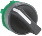 SCHNEIDER ZB5AD29C0 Harmony műanyag választókapcsoló fej, Ø22, 2 állású, recés, fekete, szürke perem