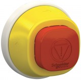 SCHNEIDER ZB5AS84W2B Harmony műanyag világító vészgomb fej, Ø22, forgatásra kioldó, piros LED, 24V