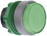 SCHNEIDER ZB5AW133SC0 Harmony műanyag világító nyomógomb fej, Ø22, visszatérő, LED-es, kiemelkedő, hornyolt lencsével, zöld, szürke perem