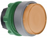 SCHNEIDER ZB5AW153C0 Harmony műanyag világító nyomógomb fej, Ø22, visszatérő, LED-es, kiemelkedő, narancssárga, szürke perem
