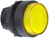 SCHNEIDER ZB5AW183 Harmony műanyag világító nyomógomb fej, Ø22, visszatérő, LED-es, kiemelkedő, sárga