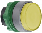 SCHNEIDER ZB5AW183C0 Harmony műanyag világító nyomógomb fej, Ø22, visszatérő, LED-es, kiemelkedő, sárga, szürke perem