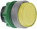 SCHNEIDER ZB5AW183SC0 Harmony műanyag világító nyomógomb fej, Ø22, visszatérő, LED-es, kiemelkedő, hornyolt lencse, sárga, szürke perem