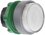 SCHNEIDER ZB5AW313SC0 Harmony műanyag világító nyomógomb fej, Ø22, visszatérő, beépített LED-hez, hornyolt lencsével, fehér, szürke perem