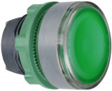 SCHNEIDER ZB5AW333C0 Harmony műanyag világító nyomógomb fej, Ø22, visszatérő, beépített LED-hez, zöld, szürke perem