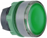 SCHNEIDER ZB5AW333SC0 Harmony műanyag világító nyomógomb fej, Ø22, visszatérő, beépített LED-hez, hornyolt lencsével, zöld, szürke perem