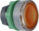 SCHNEIDER ZB5AW353C0 Harmony műanyag világító nyomógomb fej, Ø22, visszatérő, beépített LED-hez, narancssárga, szürke perem