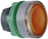 SCHNEIDER ZB5AW353SC0 Harmony műanyag világító nyomógomb fej, Ø22, visszatérő, beépített LED-hez, hornyolt lencsével, narancssárga, szürke p.