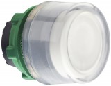 SCHNEIDER ZB5AW513C0 Harmony műanyag világító nyomógomb fej, Ø22, visszatérő, védősapkás, beépített LED-hez, fehér, szürke perem