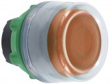 SCHNEIDER ZB5AW553C0 Harmony műanyag világító nyomógomb fej, Ø22, visszatérő, védősapkás, beépített LED-hez, narancssárga, szürke perem