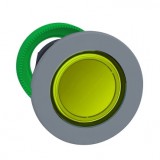SCHNEIDER ZB5FA58C0 Harmony panelbe süllyesztett műanyag nyomógomb fej, Ø30, visszatérő, címkézhető tetővel, sárga, szürke perem