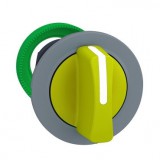 SCHNEIDER ZB5FD805C0 Harmony panelbe süllyesztett műanyag kapcsoló fej, Ø30, 3 állású jobbról középre visszatérő, sárga, szürke perem