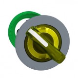 SCHNEIDER ZB5FK1283C0 Harmony panelbe süllyesztett műanyag világító választókapcsoló fej, Ø30, 2 állású, sárga, szürke perem