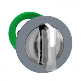 SCHNEIDER ZB5FK1313C0 Harmony panelbe süllyesztett műanyag világító választókapcsoló fej, Ø30, 3 állású, fehér, szürke perem