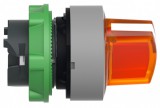 SCHNEIDER ZB5FK1453C0 Harmony panelbe süllyesztett műanyag világító választókapcsoló fej, Ø30, 2 állású, narancs, jobbról vissza., szürke p.