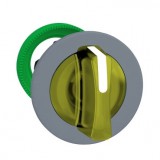 SCHNEIDER ZB5FK1583C0 Harmony panelbe süllyesztett műanyag világító választókapcsoló fej, Ø30, 3 állású, sárga, középre vissza., szürke perem