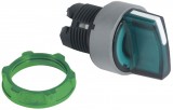 SCHNEIDER ZB5FK1733C0 Harmony panelbe süllyesztett műanyag világító választókapcsoló fej, Ø30, 3 állású, zöld, balról közép vissza., szürke p.