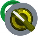 SCHNEIDER ZB5FK1783C0 Harmony panelbe süllyesztett műanyag világító választókapcsoló fej, Ø30, 3 állású, sárga, balról vissza., szürke perem