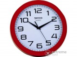 Secco "Sweep second" 25cm-es falióra, piros keretes
