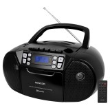 Sencor SPT3907B 4 W, CD, kazetta, Bluetooth, USB, AUX, FM Fekete-Ezüst rádiós magnó