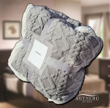 Sendia 150x200 cm Nyomott mintás ágytakaró, vastag polár pléd, fehér sherpa ágytakaró, fonott világos Szürke polár