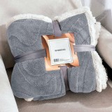 Sendia 150x200 cm Nyomott mintás ágytakaró, vastag polár pléd, fehér sherpa ágytakaró, világos világos Szürke polár