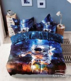 Sendia 3 részes ágyneműhuzat garnitúra, 3D ágyneműhuzat szett, kék Űrhajós