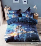 Sendia 3 részes ágyneműhuzat garnitúra, 3D ágyneműhuzat szett, kék Űrhajós